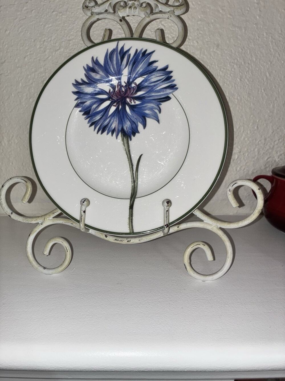 Villeroy Boch FLORA Salad Plate 8 3/8" Germany Green Trim Le Bleuet Flower